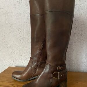 Marc Fisher Brown Leather Riding Boot Size 6.5M